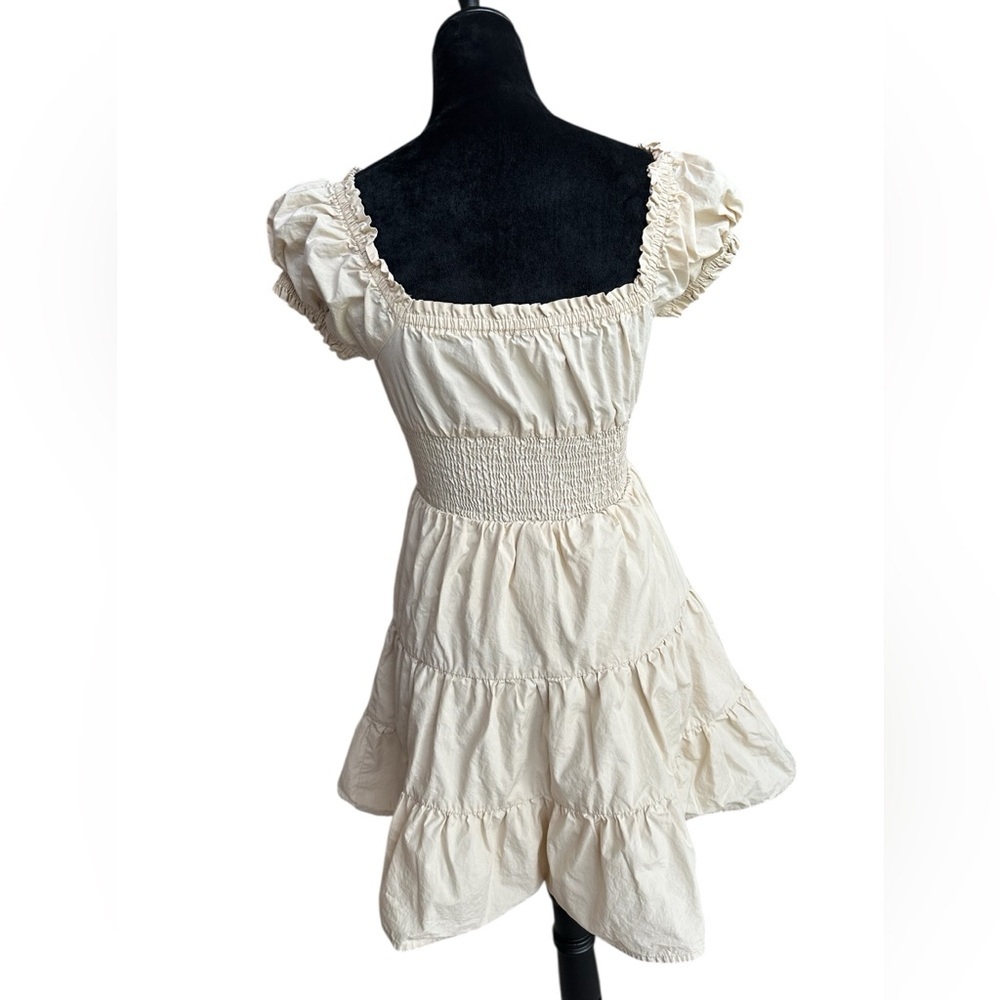 Princess Polly size 0 Daniela Smocked Mini Dress in Tan - Picture 2 of 12
